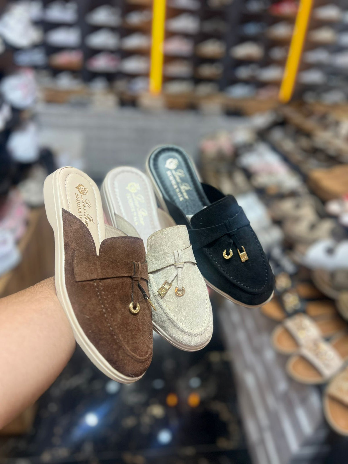Dark Brown LP Mules size 4