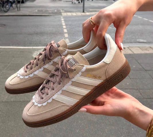 Beige Frill Trainers